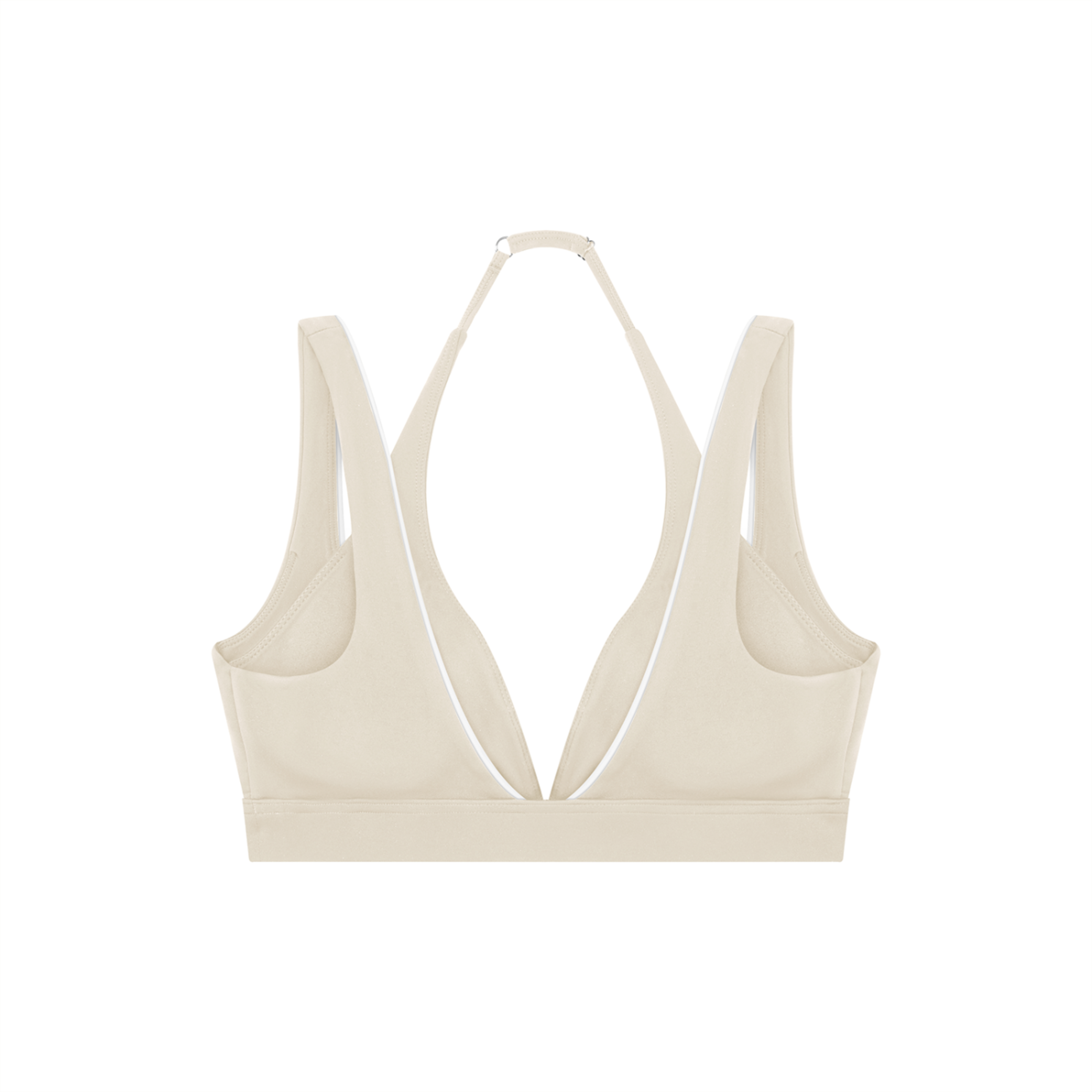 Beige bralette on a white background