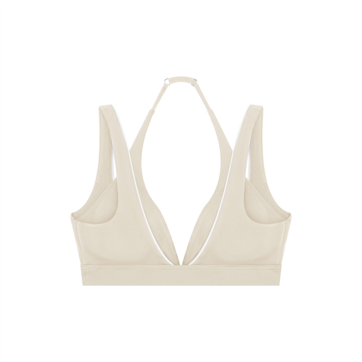 Beige bralette on a white background